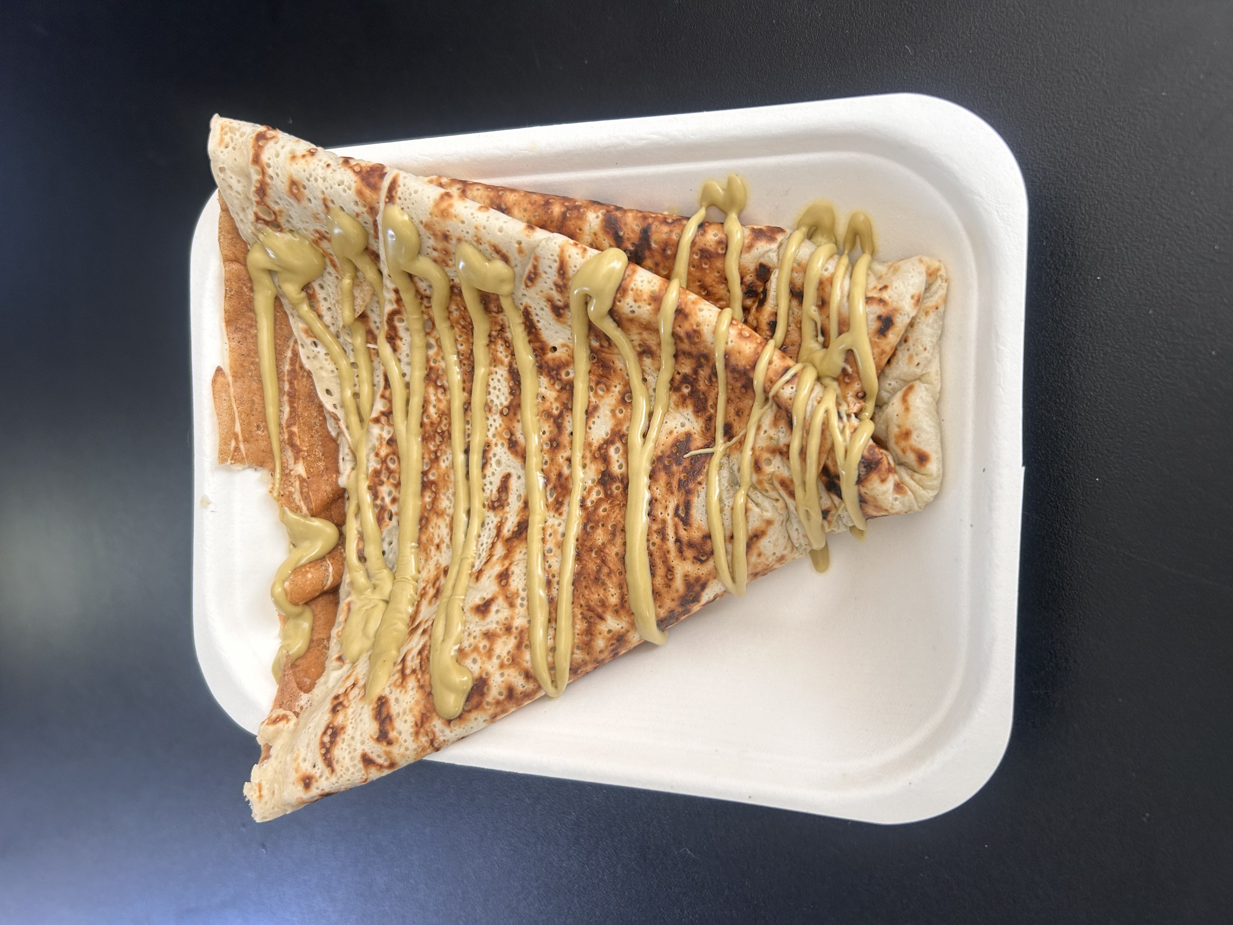 Crepe with pistachio chocolate