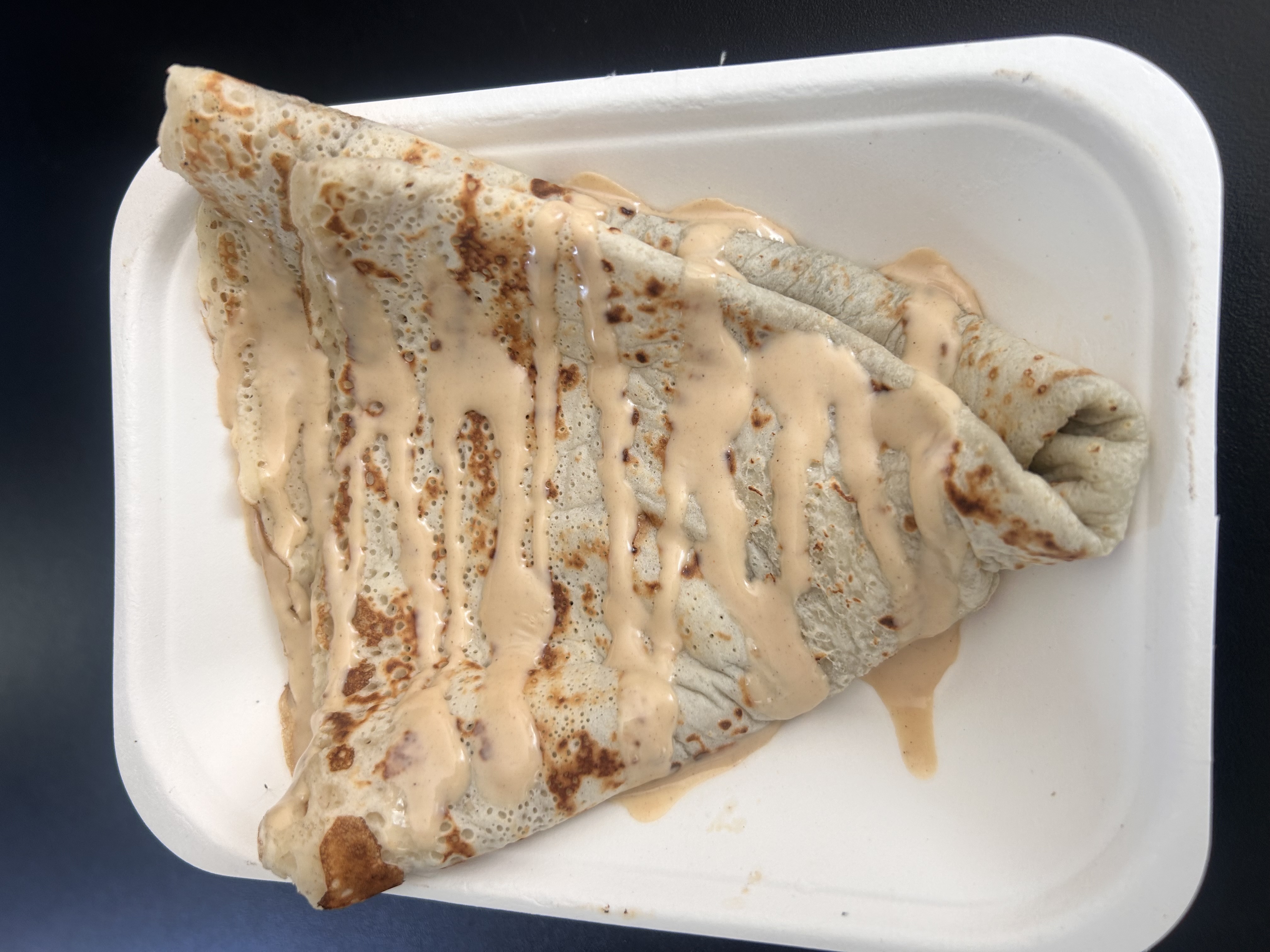 crepe with whitw hazelnut chocolate